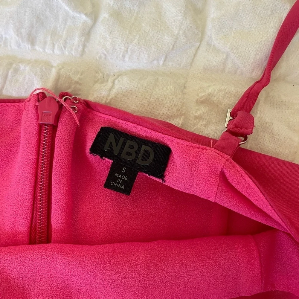 NBD Abra Pink Satin Ruched Mini Dress - Picture 7 of 12